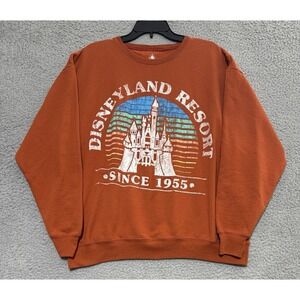Vintage Disneyland Walt Disney Classic Crewneck  Sweatshirt Mens Large Orange